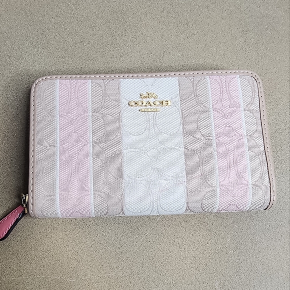 Coach Striped Zipper Wallet - Picture 1 of 12